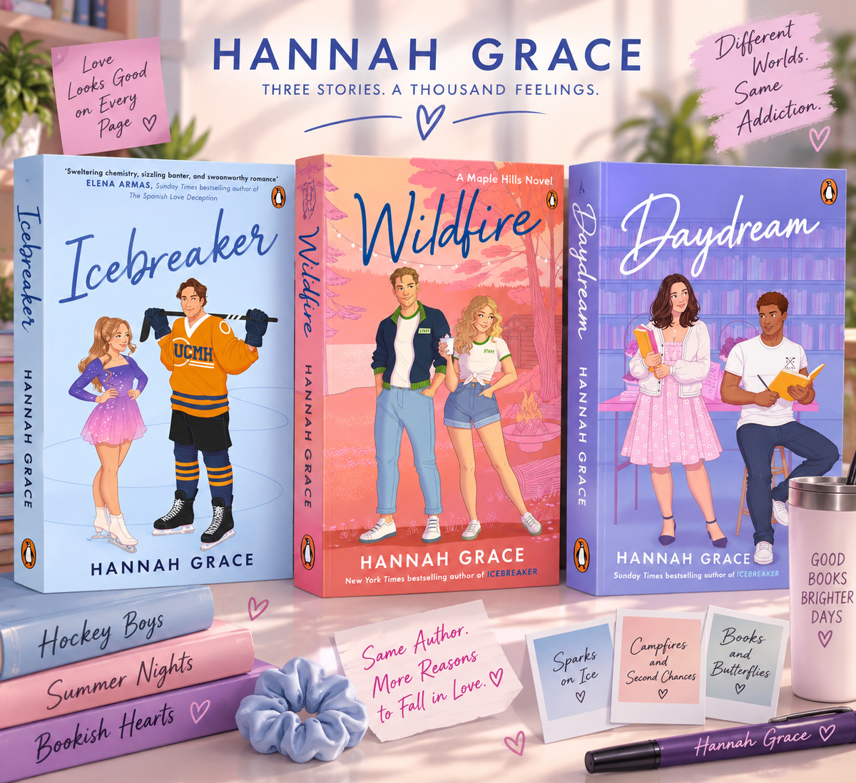 [COMBO] Hannah Grace 3 Books: Daydream, Wildfire, Icebreaker