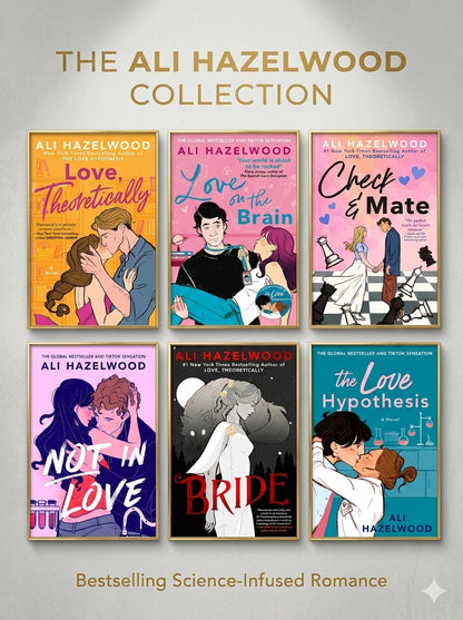 [COMBO] Ali Hazelwood 6 Books: Love Hypothesis, Theoretically, On The Brain, Not in Love, Bride, Check & Mate
