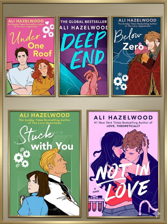 [COMBO] Ali Hazelwood 5 Books: Stuck with You, Under One Roof, Deep End, Below Zero, Not In Love