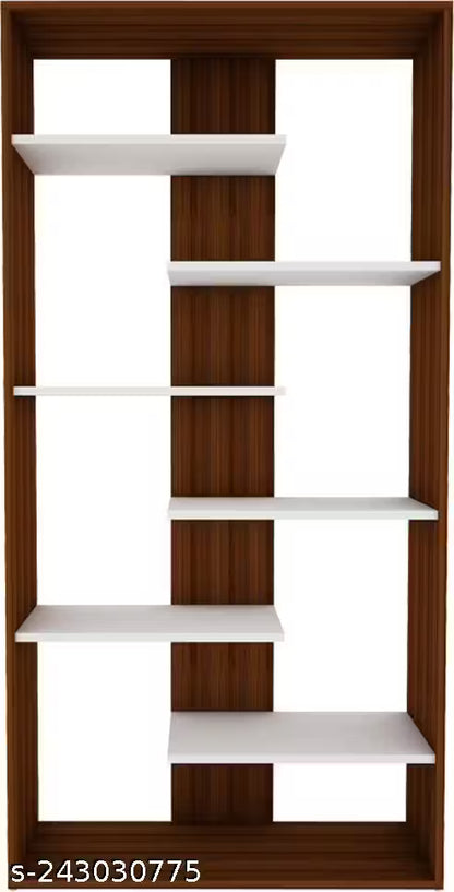 Engineered Wood Open Book Shelf (Finish Color - Walnut, Knock Down)
