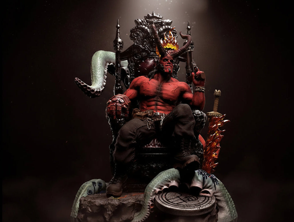 Throne Ascendant Hellboy Resin Statue 1/6 Scale 3D Printed Figure by Tibs 3D Studio – Premium Collector Edition