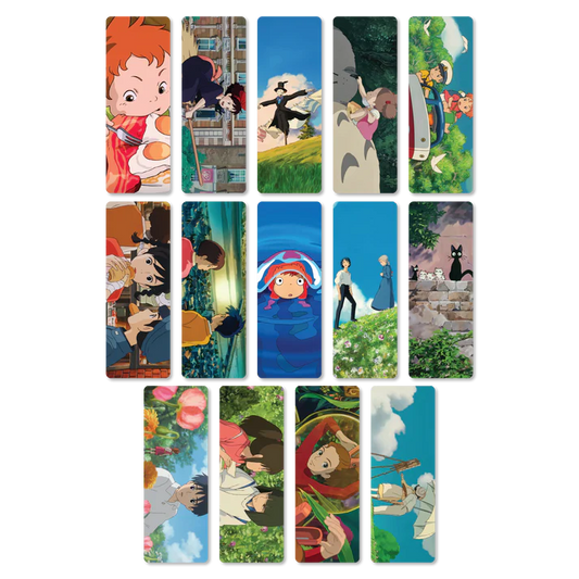 Whimsical Studio Ghibli Inspired Anime Bookmarks Set of 14 (Design 2)