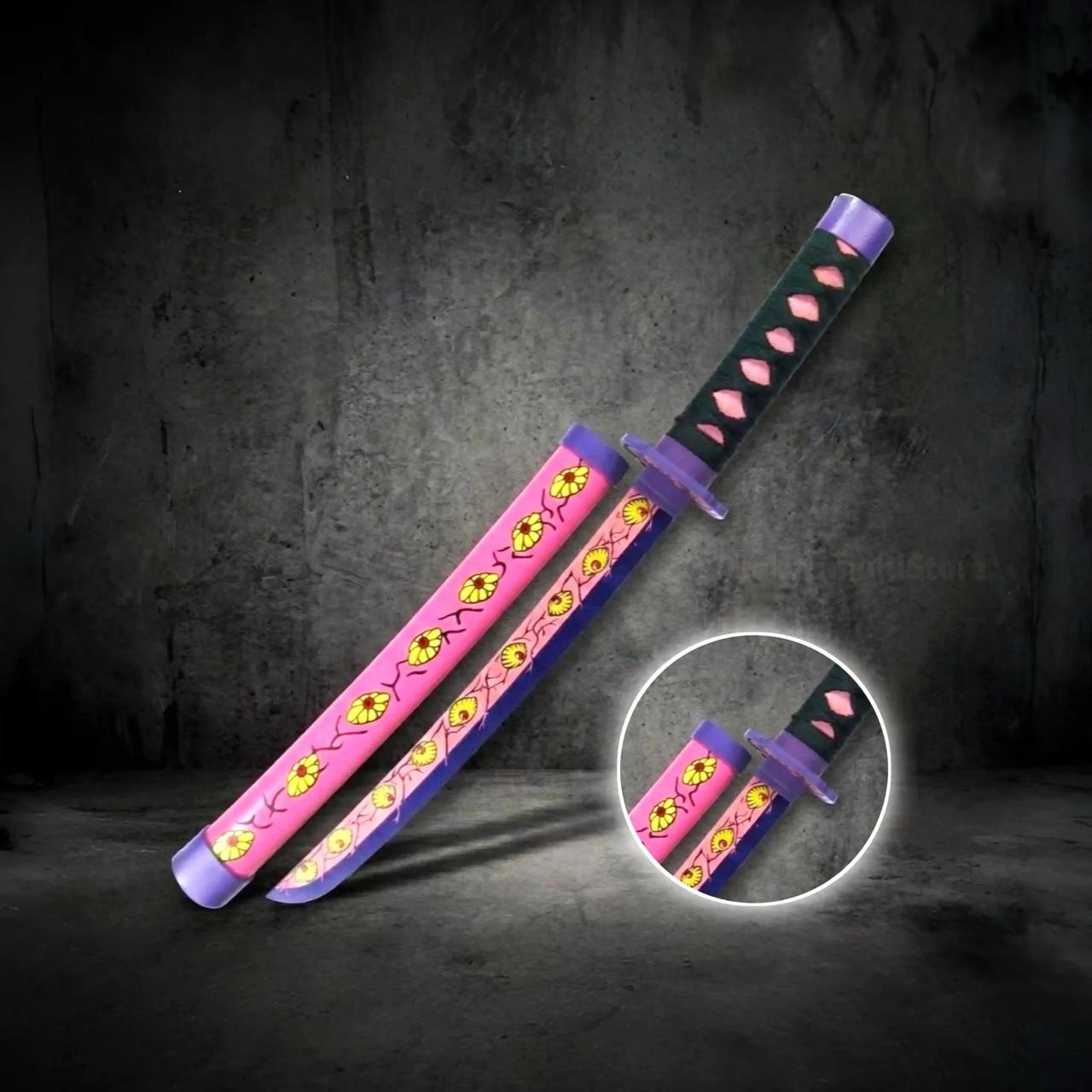 Demon Slayer Kokushibo Wooden Katana 42cm with Stand
