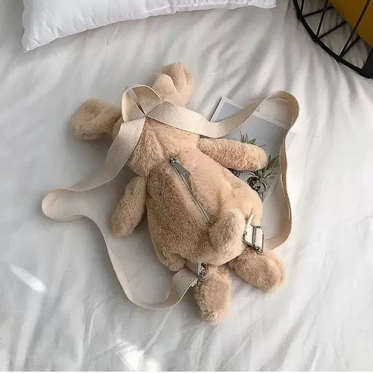 Cute Dog Furry Plush Backpack Bag