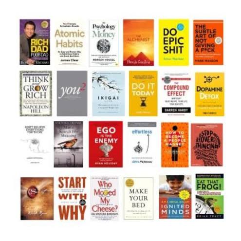 Self-Help Bestseller Books Combo – 24 Books | Motivation, Success, Habit Building, Productivity, Mindset & Personal Growth (Paperback)