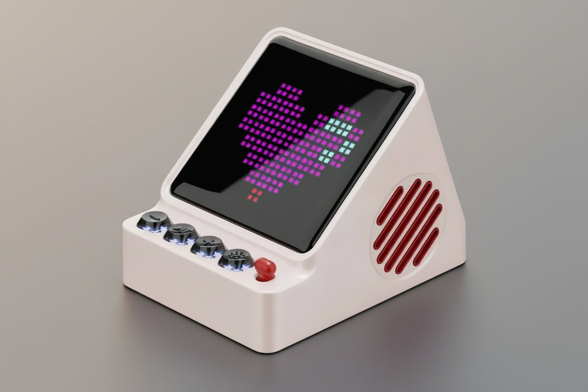 DIY Micro Pixel Art Clock Bluetooth Speaker with LED Display