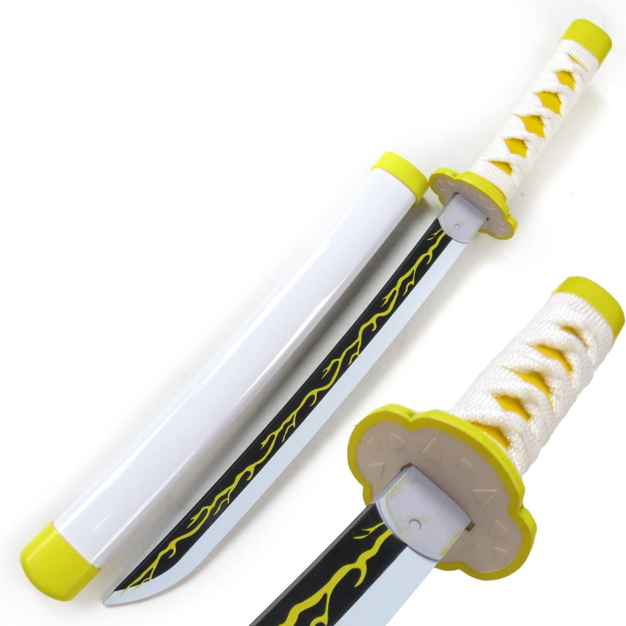 Zenitsu Agatsuma Wooden Katana 42cm with Stand (Demon Slayer)