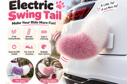 Funny Electric Furry Kitty Moving Tail Rechargeable With Remote Control Cute Funny Auto Decor Accessory