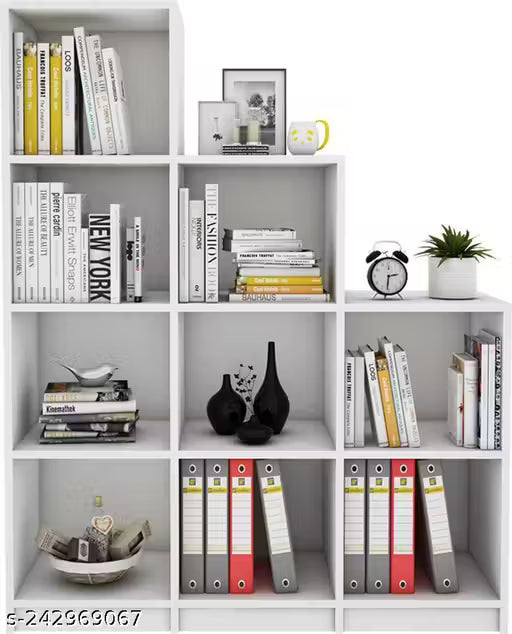 Wood Open Book Shelf (Finish Color - Frosty White, Knock Down)