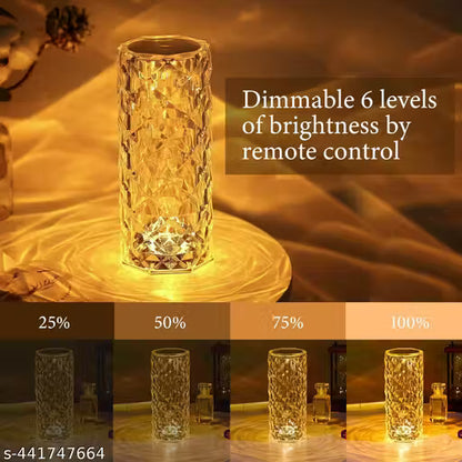 Rose Diamond Table Lamp Touch Night Lamp with Remote Control for Bedroom