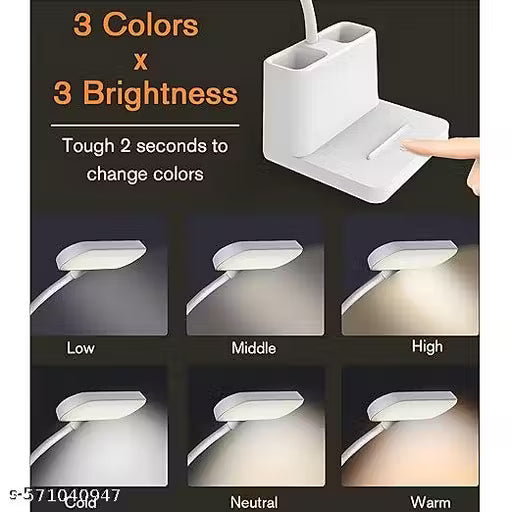 LED Table Lamp with Flexible Neck and Pen Holder