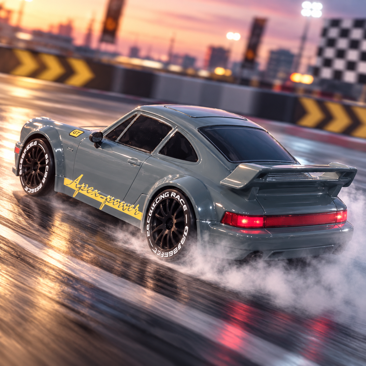 Remote Control Car RC Drift Car with LED Lights Drifting Tire Toy Cars for Adults Boys (Gray Green)