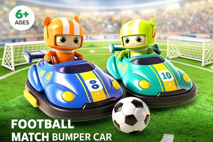 RC Bumper Soccer Car Toy Set | 2.4GHz RC Soccer Cars with Dual Controllers, Goal Nets & Football | Interactive Indoor Game | Gift for Kids Ages 6+