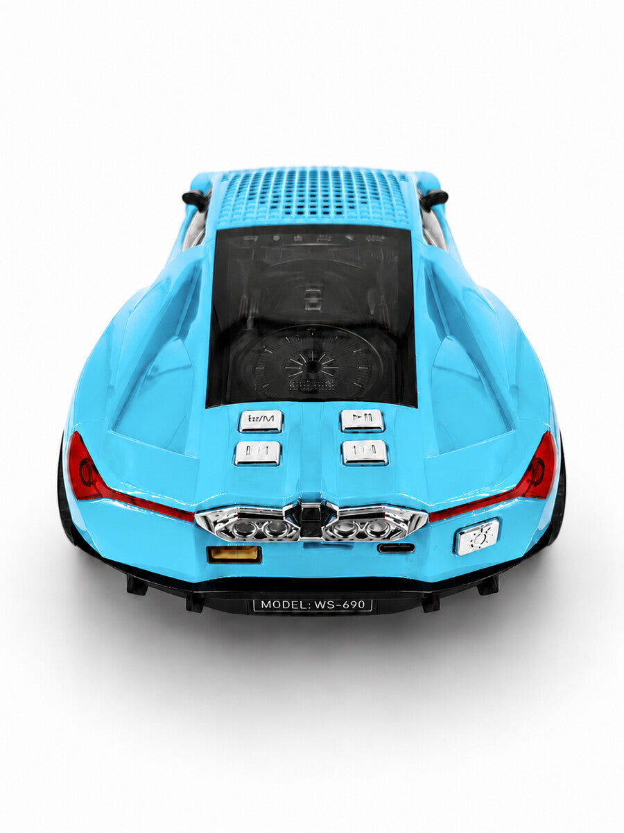 WSTER WS-690 Lemborgini Car Wireless Bluetooth Speaker 15 Watts| FM Radio, USB, TF Card, LED Lights