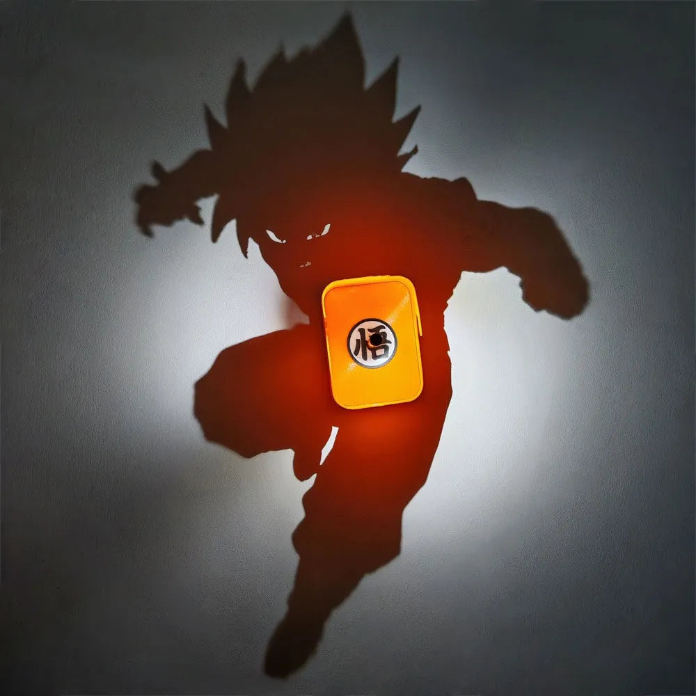 Goku Shadow Wall Lamp One Piece Anime 3D LED Illusion Night Light, USB Powered,Touch Control