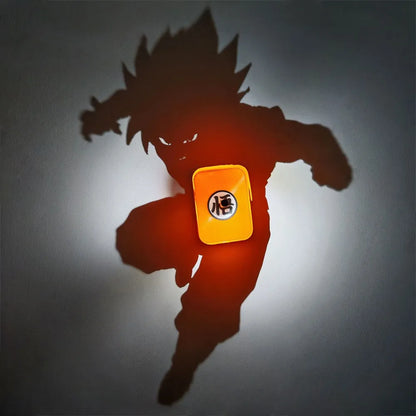 Goku Shadow Wall Lamp One Piece Anime 3D LED Illusion Night Light, USB Powered,Touch Control
