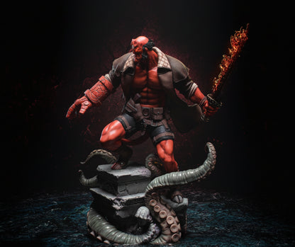 Infernal Hellboy Resin Statue 1/6 Scale 3D Printed Figure by Tibs 3D Studio – Premium Collector Edition