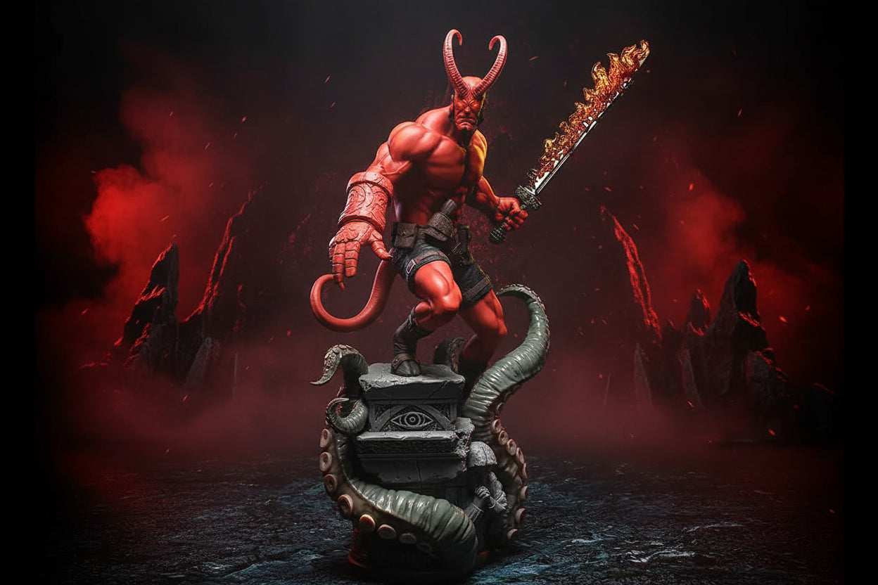Infernal Hellboy Resin Statue 1/6 Scale 3D Printed Figure by Tibs 3D Studio – Premium Collector Edition