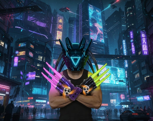 Wolverine Fire Wolf Claw LED Retractable Gloves with Spinning Spark Colourful Light Battle (Limited edition )