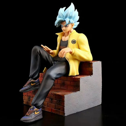 DBZ Sitting Son Goku Collectible Action Figure 23cm