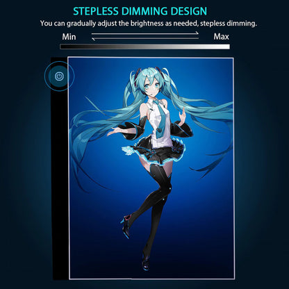 LED Light Tracing Pad Drawing Pad, Tracing Board with Type-C Charge Cable and Brightness Adjustable for Artists, Animation Drawing, Sketching, Animation, X-ray Viewing