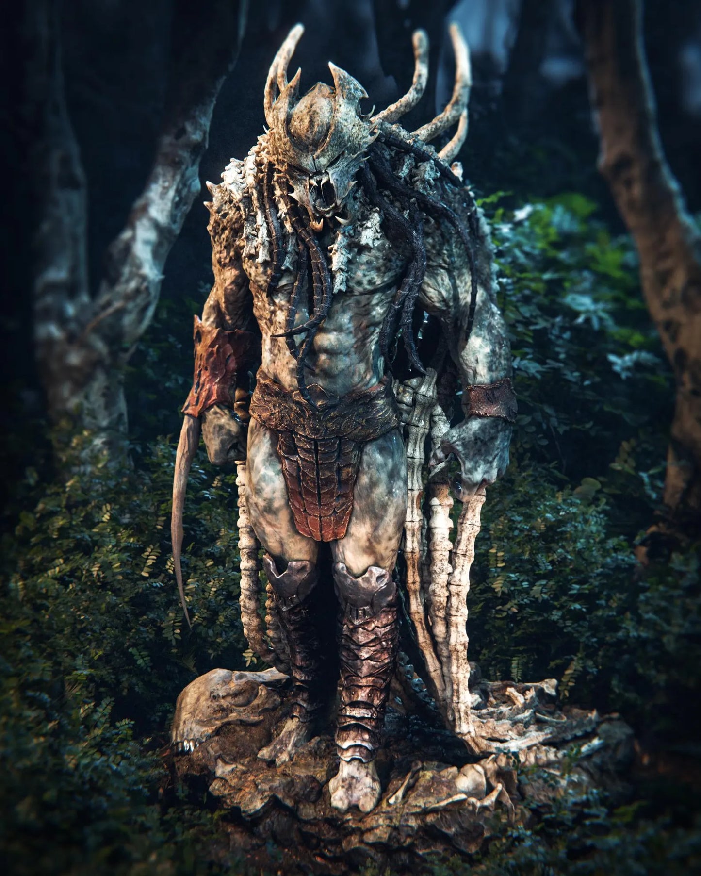 Predator King Statue – 3D Printed Resin Collectible By Tibs 3D Studio – Premium Edition