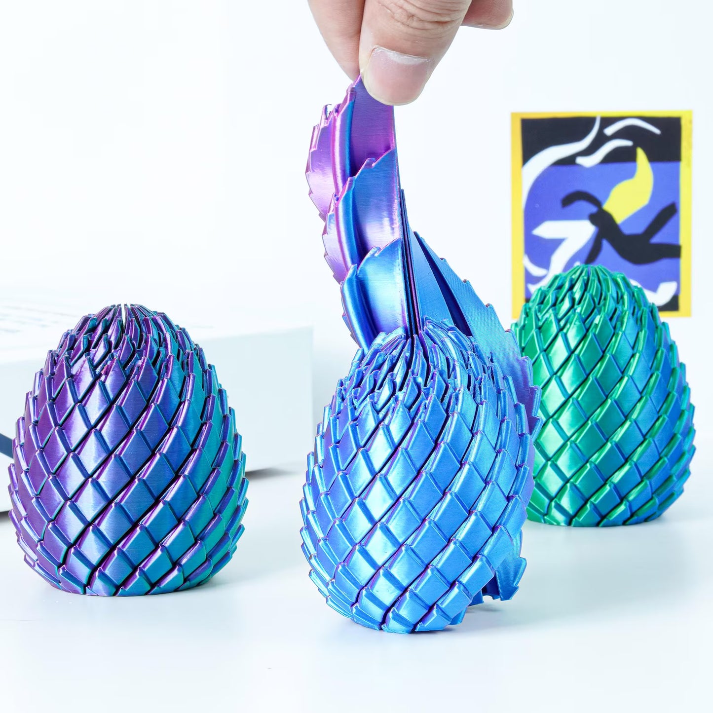 Slippery Twisty Egg Fidget Toy 3D Printed Stress Relief Sensory Fidget Easter