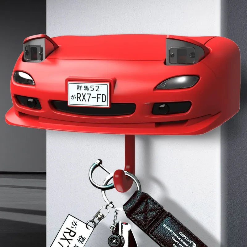 Retro Car Key Holder Wall Mount with LED Lights | Key Hanger for Wall Home Entrance | Car Lover Gift