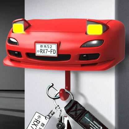 Retro Car Key Holder Wall Mount with LED Lights | Key Hanger for Wall Home Entrance | Car Lover Gift