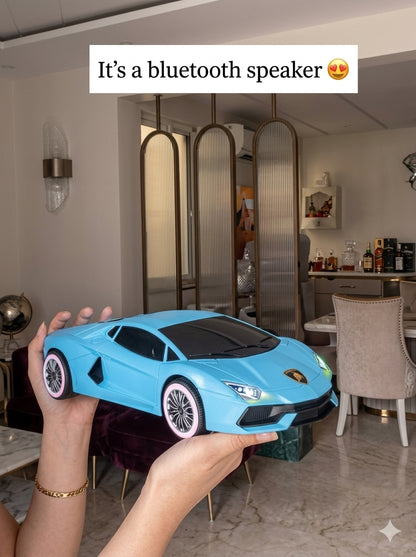 WSTER WS-690 Lemborgini Car Wireless Bluetooth Speaker 15 Watts| FM Radio, USB, TF Card, LED Lights