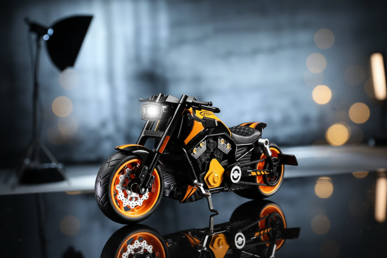 Mini Cruiser Racing Bike Alloy 1:10 Scale | Racing Style Motorbike, Compact Vehicle