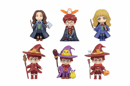 Harry Potter Magic Hogwarts Academy Student Mini Figure Set of 6 (6 cm)