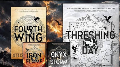 The Empyrean Series Collection 4 Books Set - Fourth Wing, Iron Flame, Onyx Storm, Threshing Days By Rebecca Yarros (Paperback)