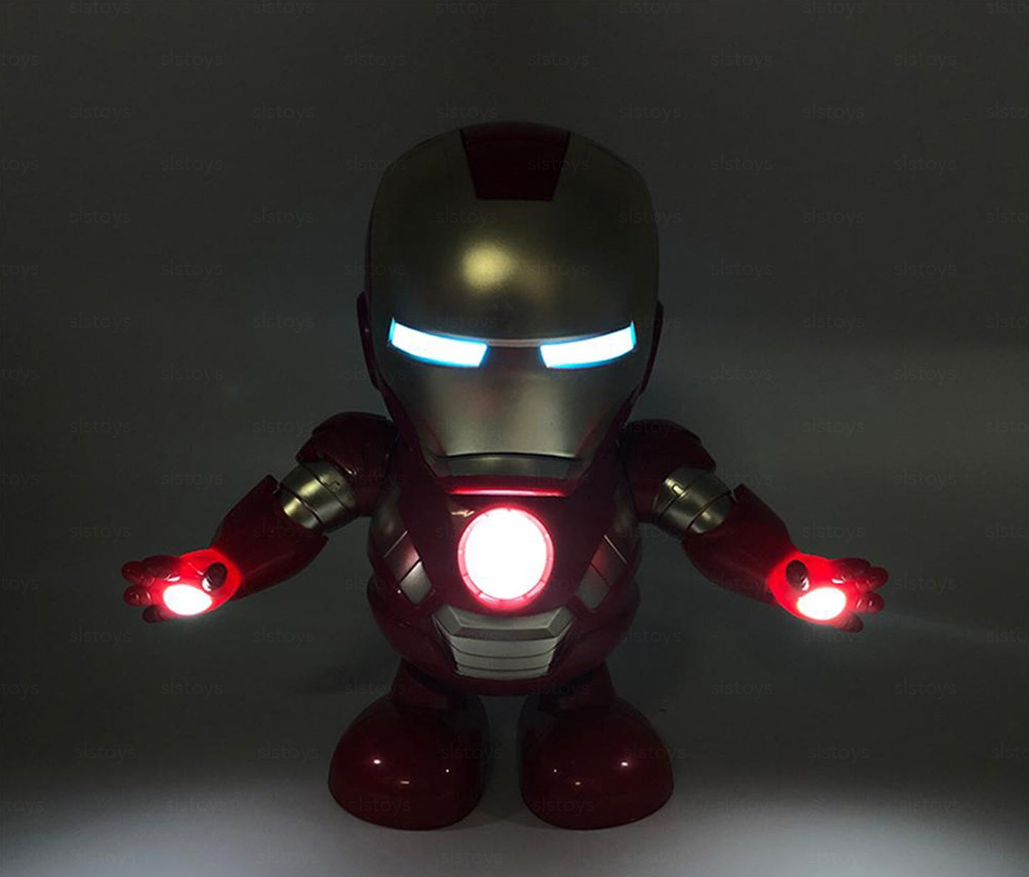 Dancing Iron Man Action Figure Toy with Lights & Sounds for Kids