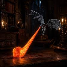 Epic Fire-Breathing Dragon LED Statue limited edition