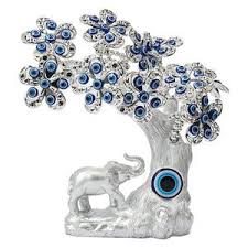 Silver Flower Evil Eye Tree For Home And Office