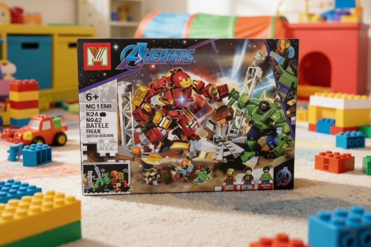 Heroes Assemble MG1396 Simulating A Battle Between The Hulk and The Hulkbuster construction Building Blocks Set