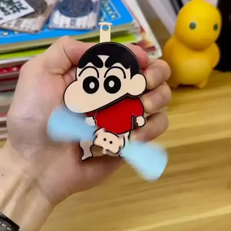 Shinchan Nunucopter Manual Hand PressFan Keychain