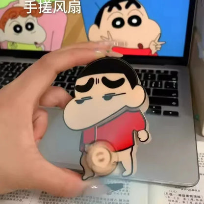 Shinchan Nunucopter Manual Hand PressFan Keychain