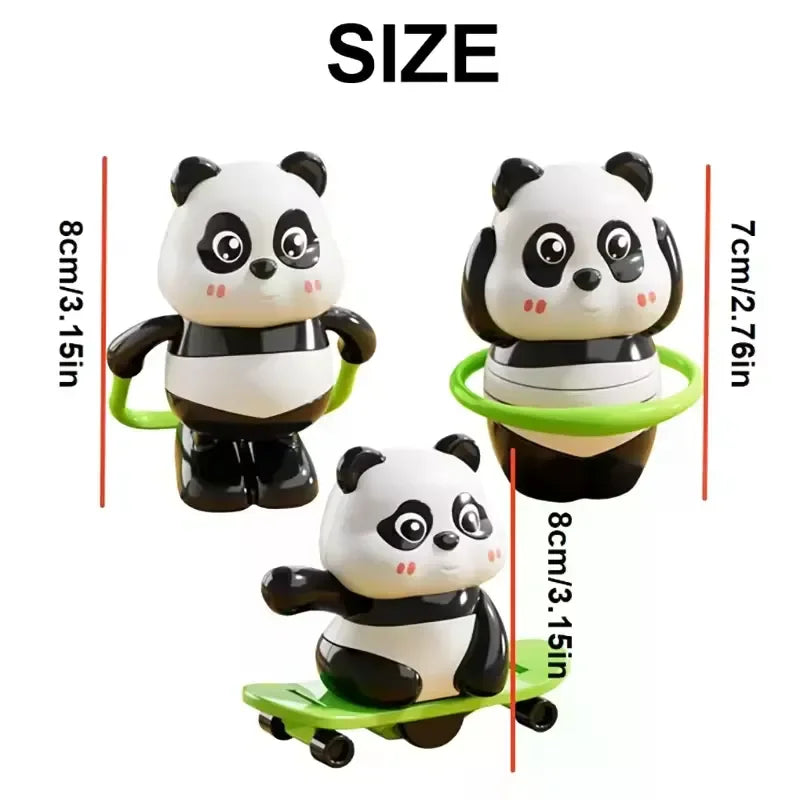 Cute Athlete Panda Wind-up Fun Rotating & Moving Panda Trio Play Toys ( limited edition )