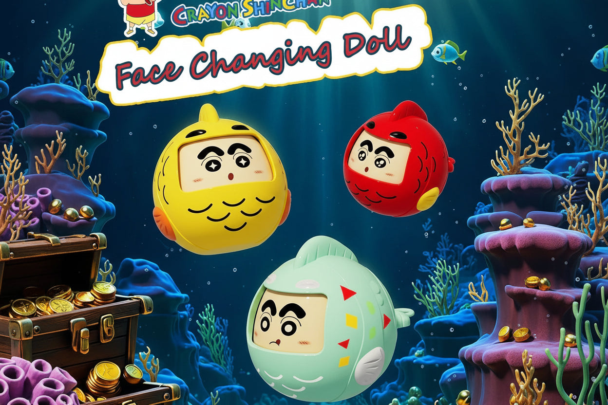 Fish Shinchan Face Changing keychain Pack of 3