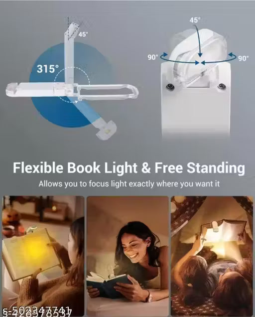 Usb Rechargeable Book Reading Light With Brightness Adjustable For Eye-Protection