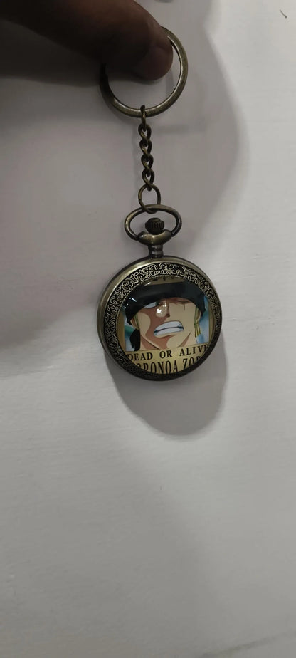 One Piece : Zoro “Dead or Alive” Antique Vintage Pocket Watch (Keychain)