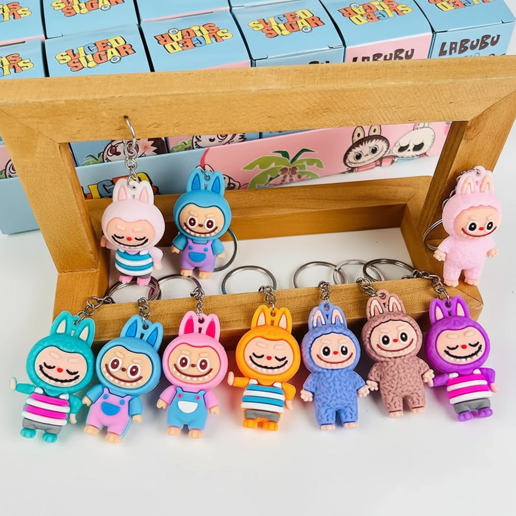 Labubuno Keychain Mini Labubu Keychain Pack of 3 – The Indian Book Store