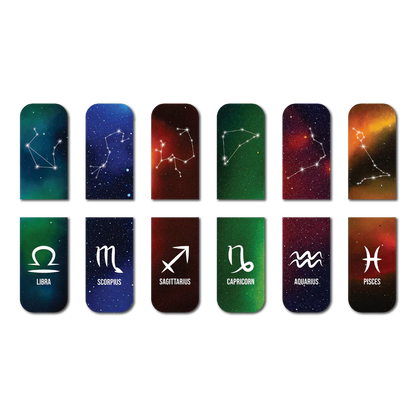 Zodiac Constellation – Magnetic Bookmark Set of 6 (Design 2)
