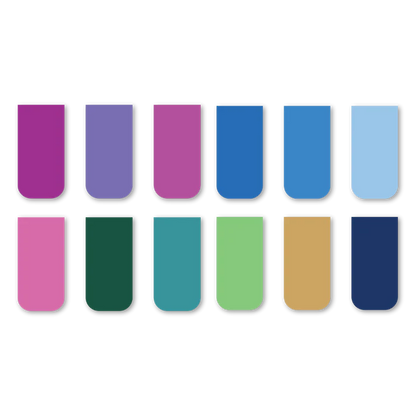 Minimal Solid Color Magnetic Bookmarks Set of 12
