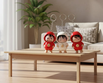Luffy Face Changing Keychain Pack of 3