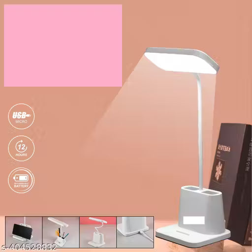 3 Color Mode LED Study/Table/Desk Lamp with Pen & Phone Holder, Rechargeable Touch On/Off Lamp for Studying