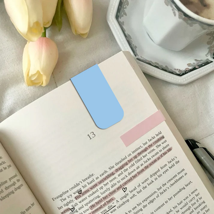 Minimal Solid Color Magnetic Bookmarks Set of 12