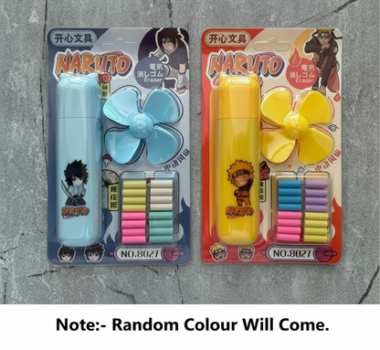 Naruto Electric Fan Eraser Battery-Operated Erasers for Kids, Drawing, Sketching, School and Office Use